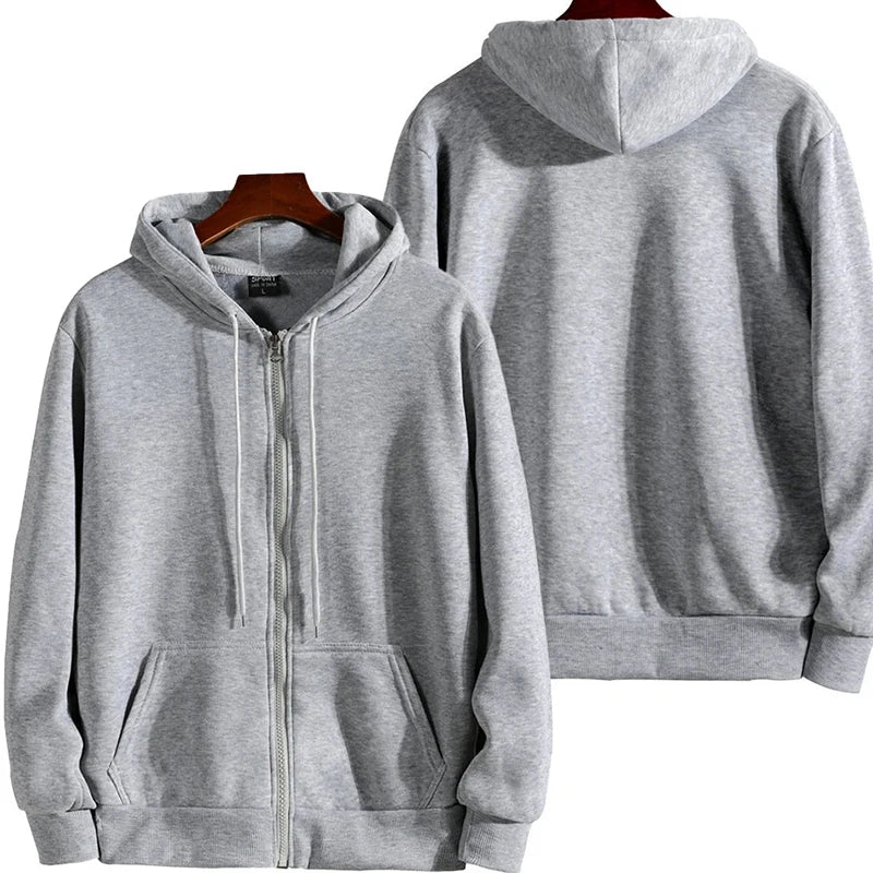 Men’s Zip-Up Hoodie – Casual Long Sleeve Sweatshirt