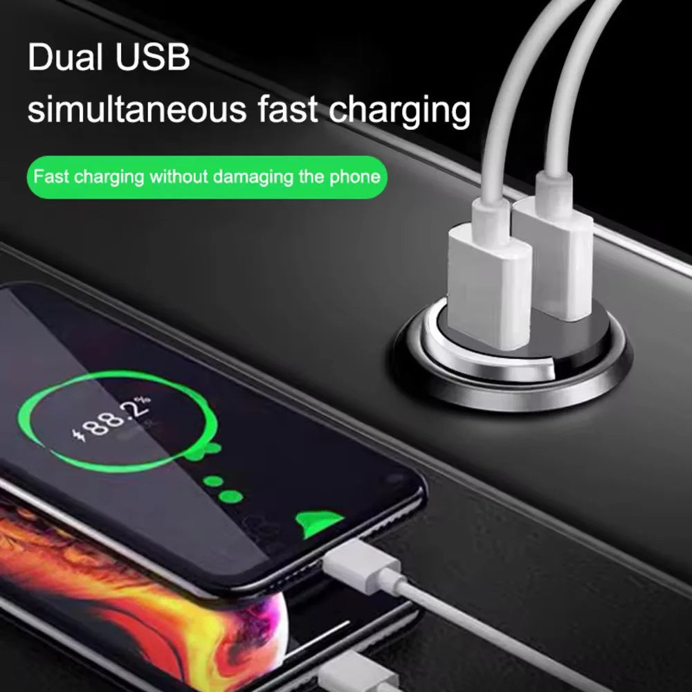 Mini 200W Car Charger with Dual USB Ports