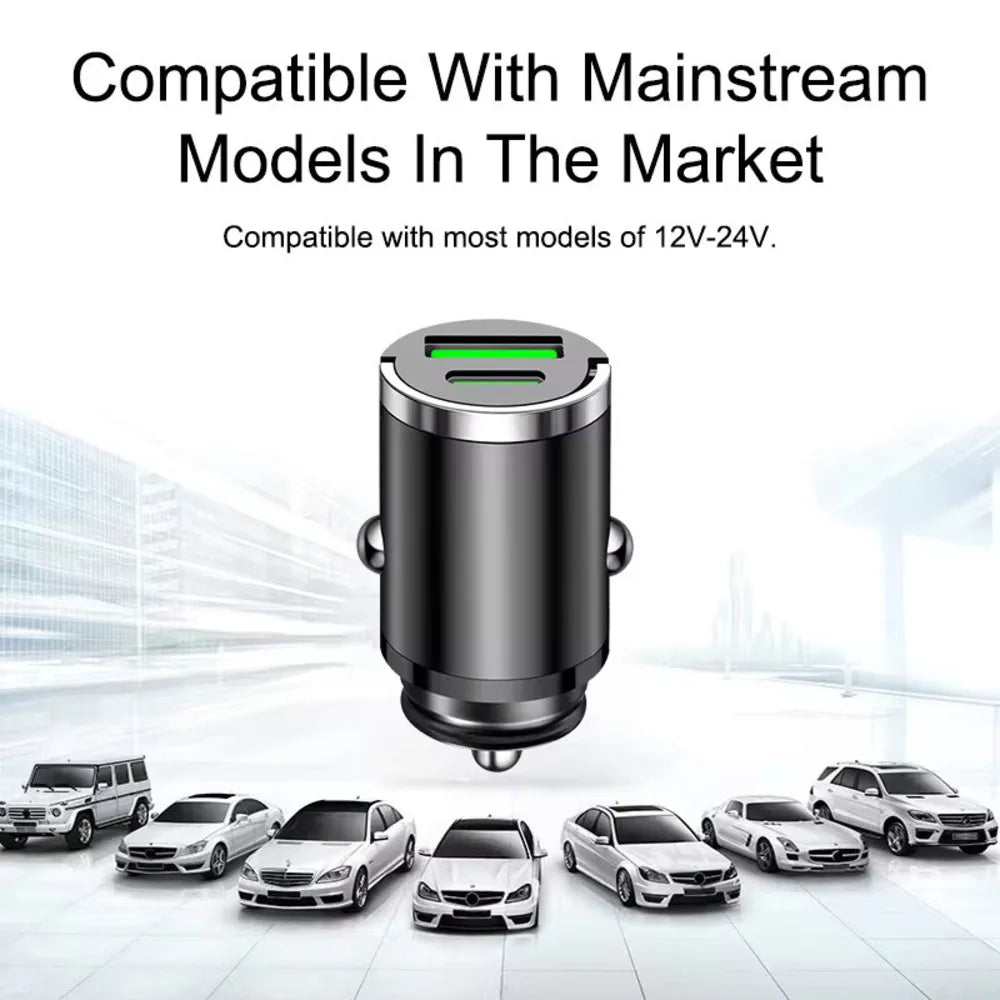 Mini 200W Car Charger with Dual USB Ports